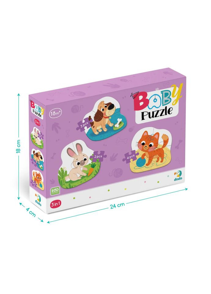 Дитячий пазл 3 в 1 "Домашні тварини" 300395, 3 зображення DoDo Toys (315135693)