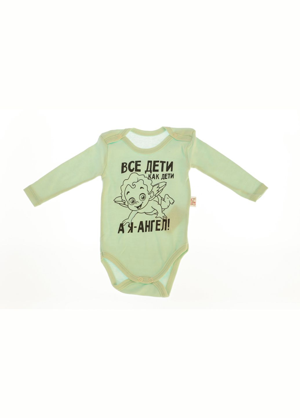 Боди с длинным рукавом интерлок Ангел зеленый 62 см (34827) Murat baby (296193311)