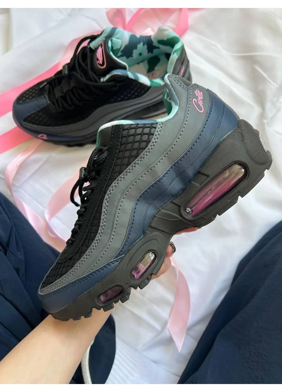 Розовые демисезонные кроссовки мужские nike air max 95 x corteiz pink найк аир макс 95 розовые No Brand