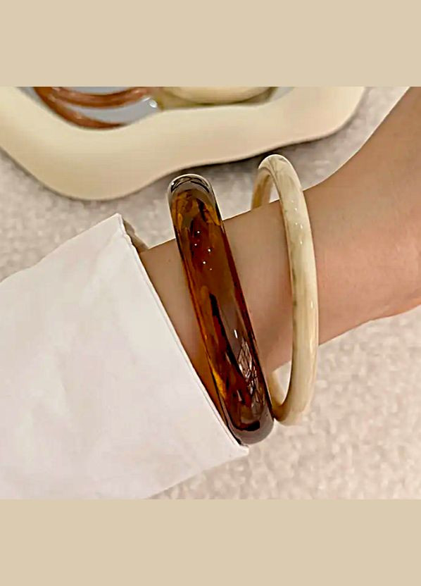 Браслети жіночі акрилові набор 4 одиниці Різнобарвні No Brand (332622843)