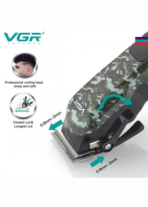 Машинка для стрижения волос аккумуляторная VGR V-665 Professional, 4 насадок, LED Display No Brand (323486549)