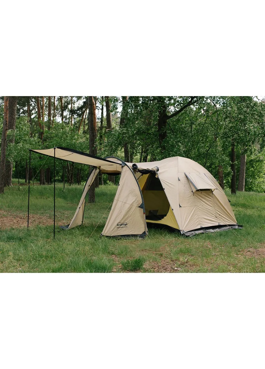 Палатка Tramp Anaconda 4 (V3) на 4 места 2-х комнатная Дюрапол 13,5 кг песчаный No Brand (401272086)