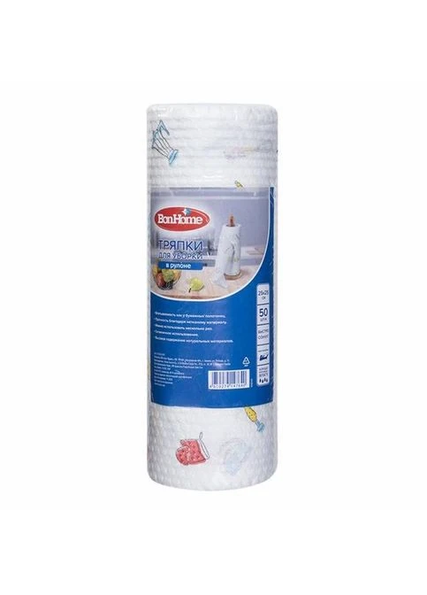 Тряпки для уборки Bon Home (в рулоне 50шт) (25*25см) Fan & Fan (393960346)