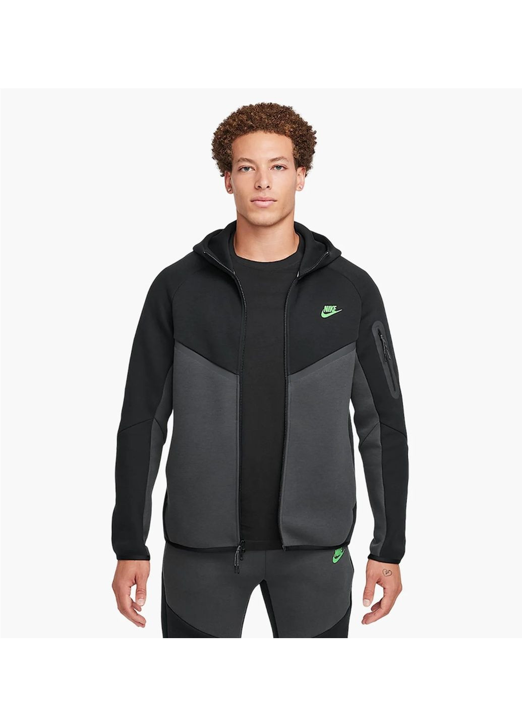Толстовка чоловіча Tech Fleece Windrunner Black/Grey Nike (364838296)