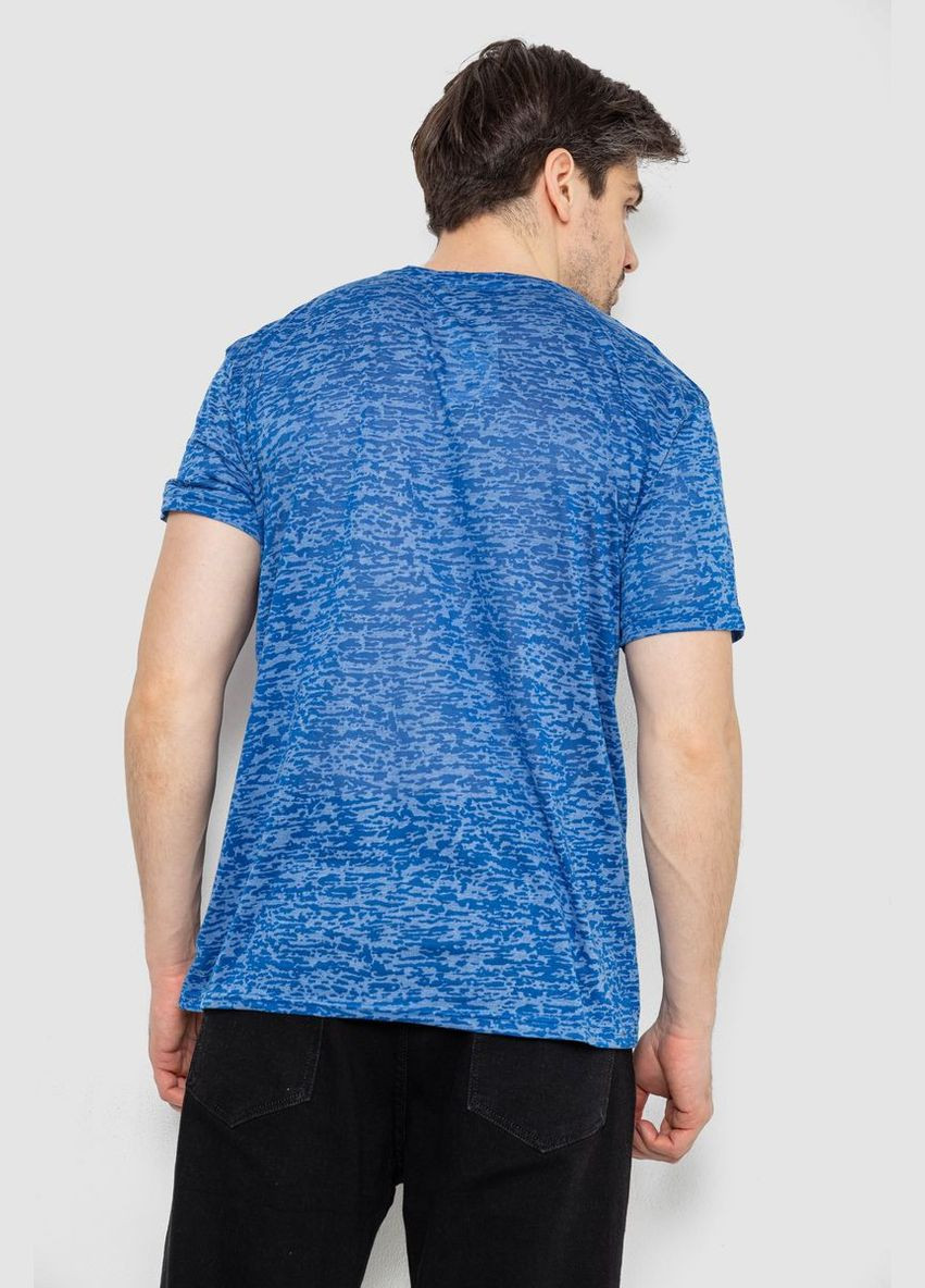 Синя футболка чоловіча із принтом синя розмір l (sku_244r6019) з коротким рукавом No Brand