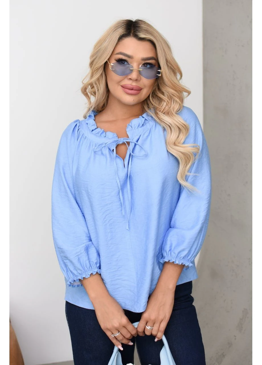 Голубая блузка женская стильная Style Point