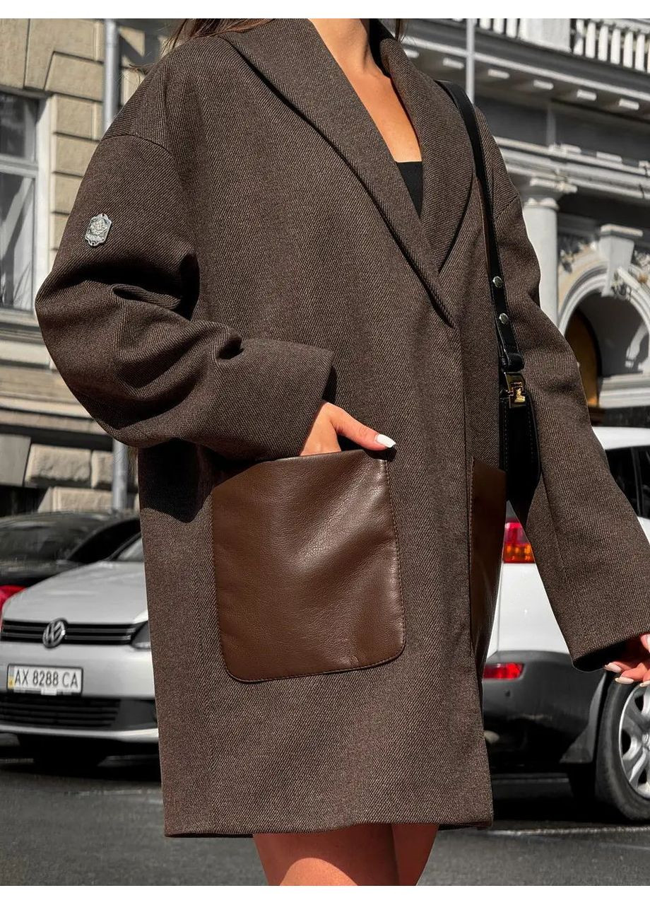 Коричневе демісезонне Жіноче демісезонне пальто SK