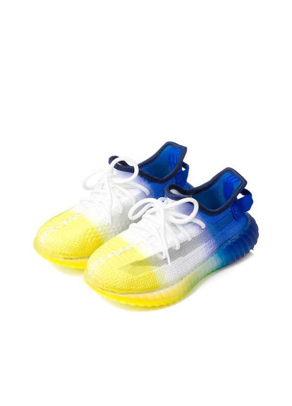 Білі всесезонні кросівки Fashion 235-0818 жовто-сині (31-37)