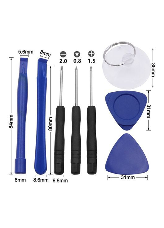 Набор для ремонта смартфона / отвертки / медиаторы / лопатки / присоска / клей B7000 прозрачный 15 ml No Brand (322567757)