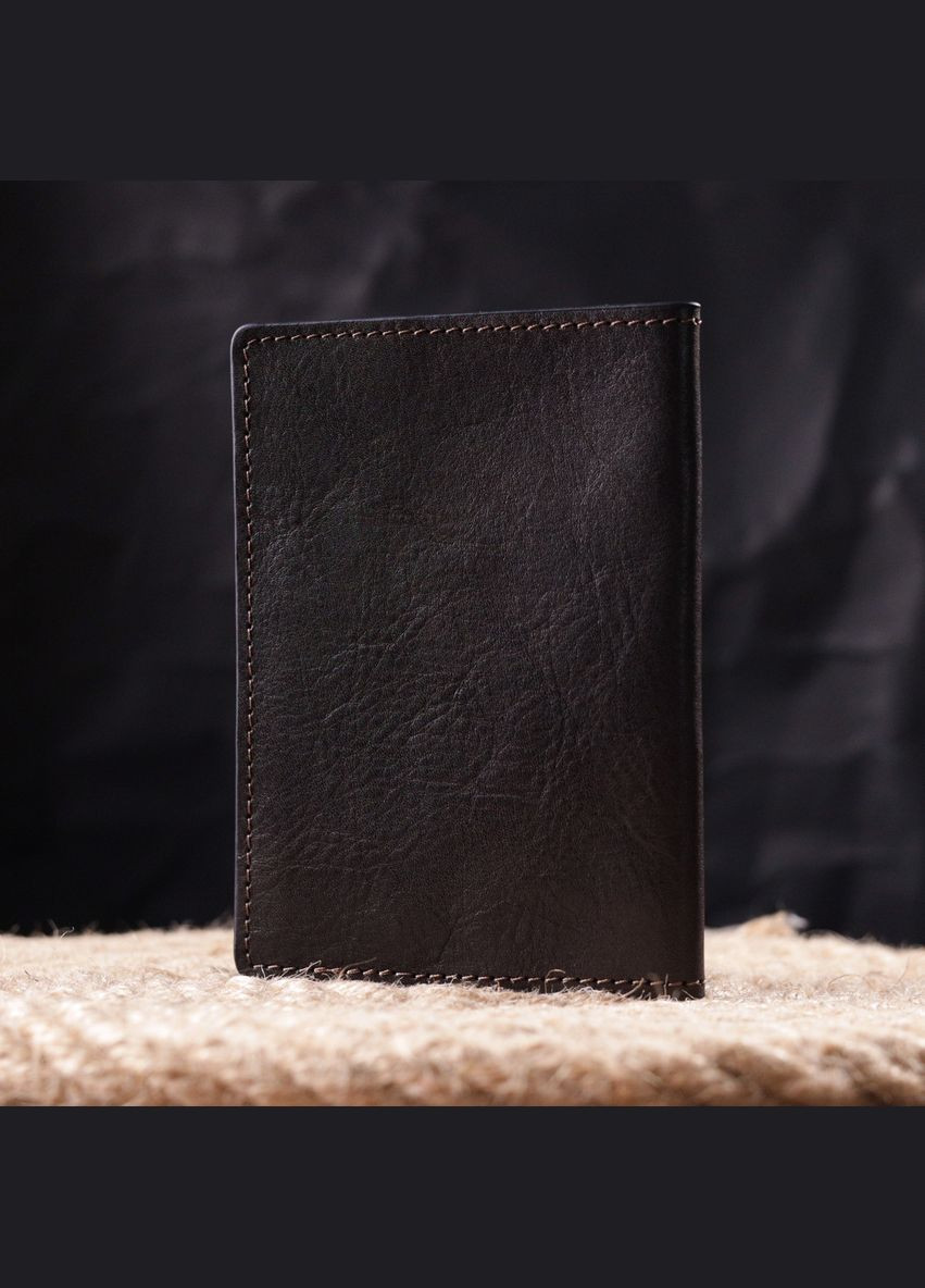 Шкіряна обкладинка на паспорт Карта 16774 Коричнева Grande Pelle (297129781)