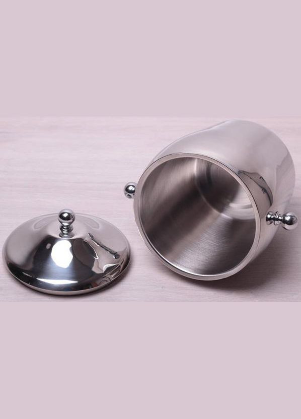 Відро для льоду 1200мл з нержавіючої сталі з подвійними стінками і кришкою Kamille (297366659)