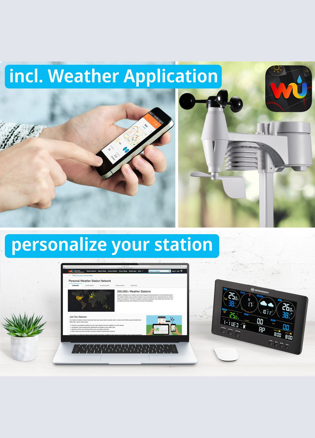 Метеостанция WIFI ClearView Weather Center 7-in-1 Sensor (7002586) Bresser (346529712)