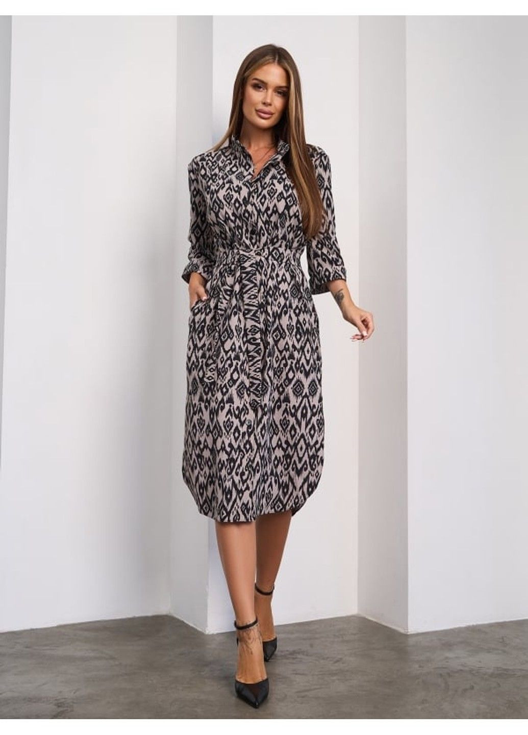 Коричнева повсякденний сукня issa pus a-653 коричневий ISSA PLUS