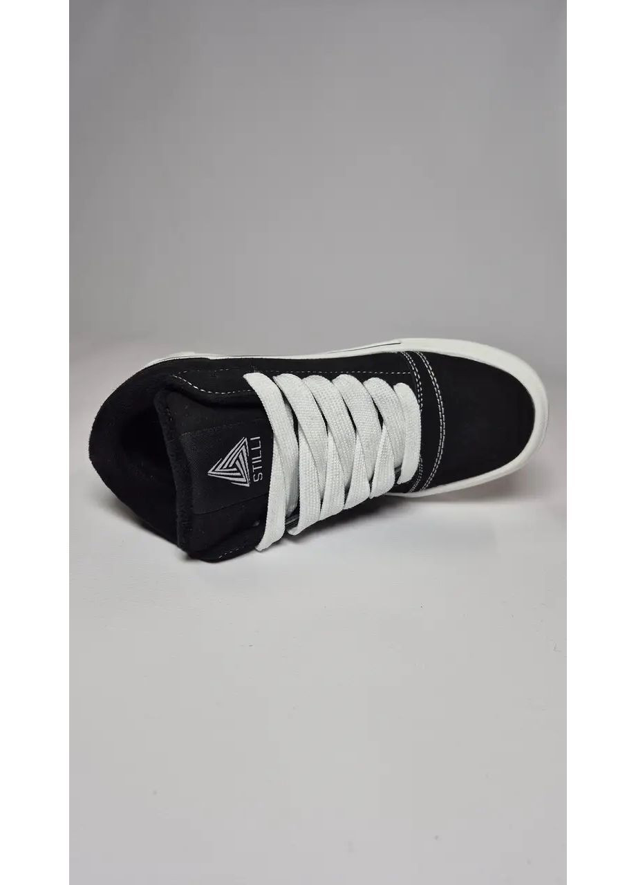 Чорно-білі кеди жіночі утеплені чорні (hb770-1) 37 Stilli