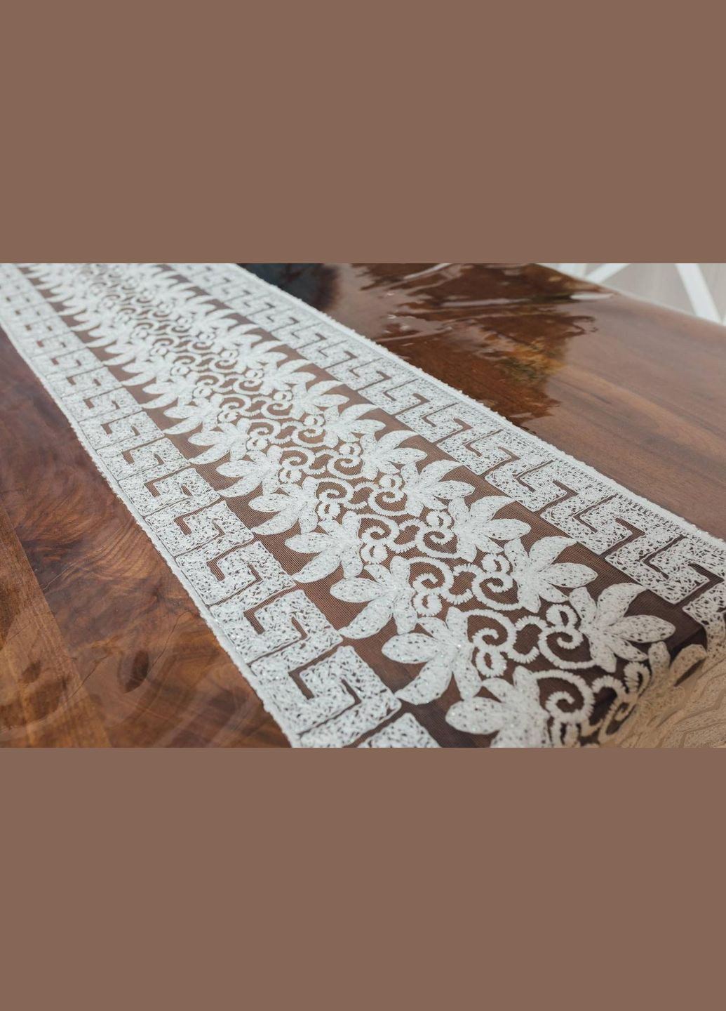 Силиконовая Скатерть Молочный Версаче Кружево 130*80см Royal House (315144867)