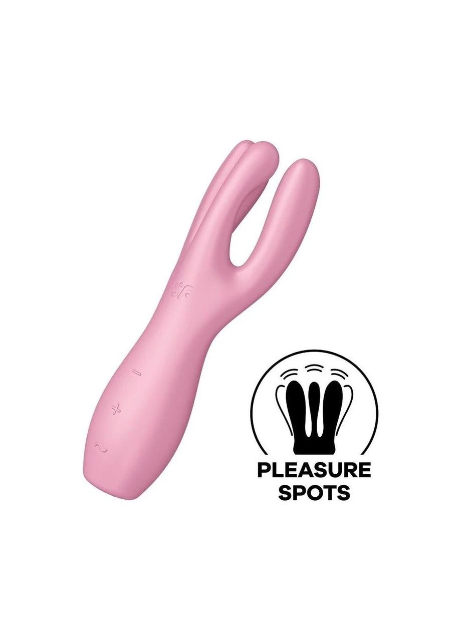 Клиторальный вибратор с тремя стимуляциями Threesome 3 Pink Satisfyer (315015853)