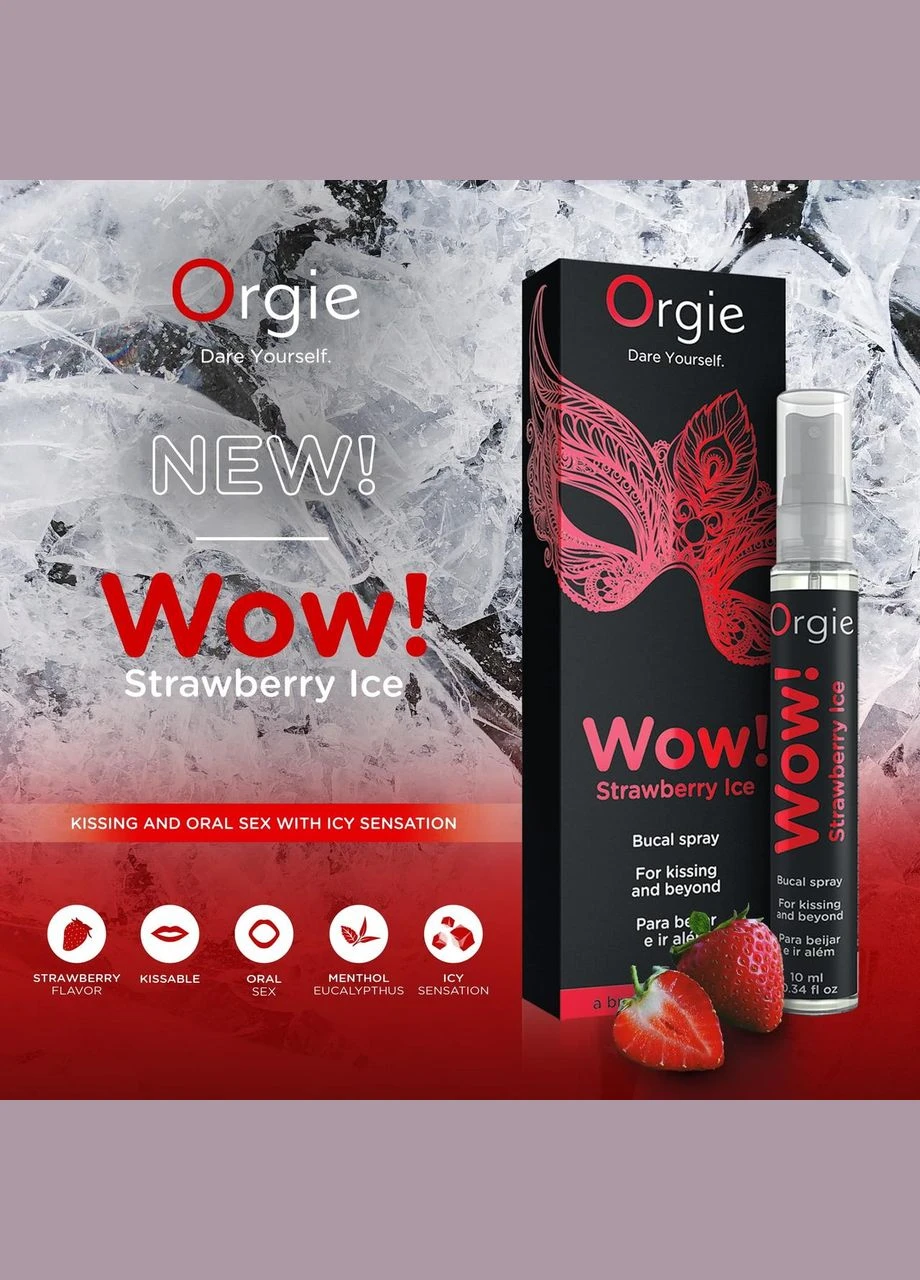 Спрей для оральних ласк WOW! STRAWBERRY ICE 10 мл полуниця Orgie (303905750)
