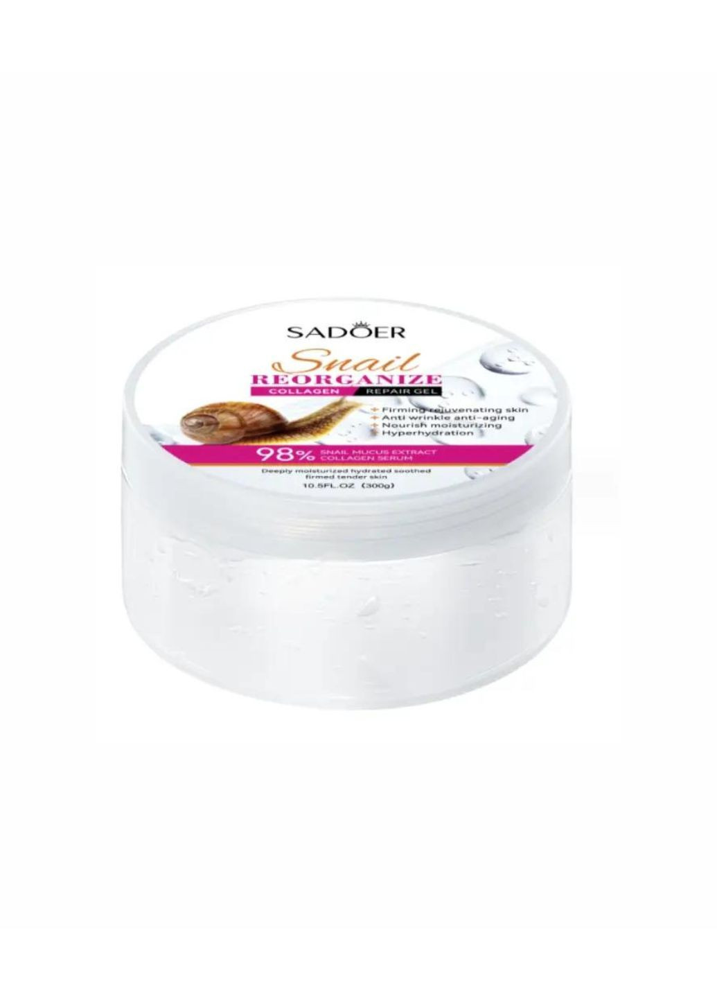 Универсальный гель для тела с экстрактом слизи улитки Snail Reorganize Collagen Repair Gel, 300 мл SADOER (302666764)