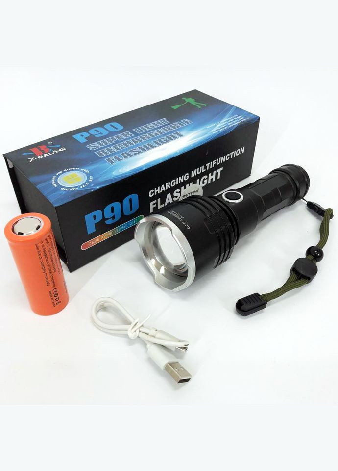 Ліхтар поліцейський X-Balog BL-531-P90 1х26650 8800mah USB/microUSB/ 3хААА R3 функція Power Bank Bailong (364663781)