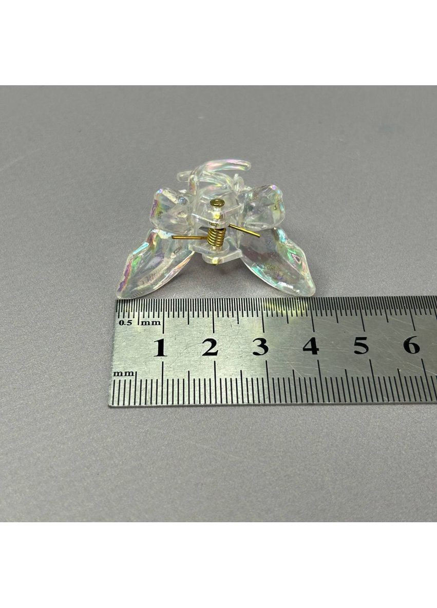 Набір заколок 3 шт "Метелик" для волосся 5,5 см - прозорий з переливом Plus-plus (352746375)