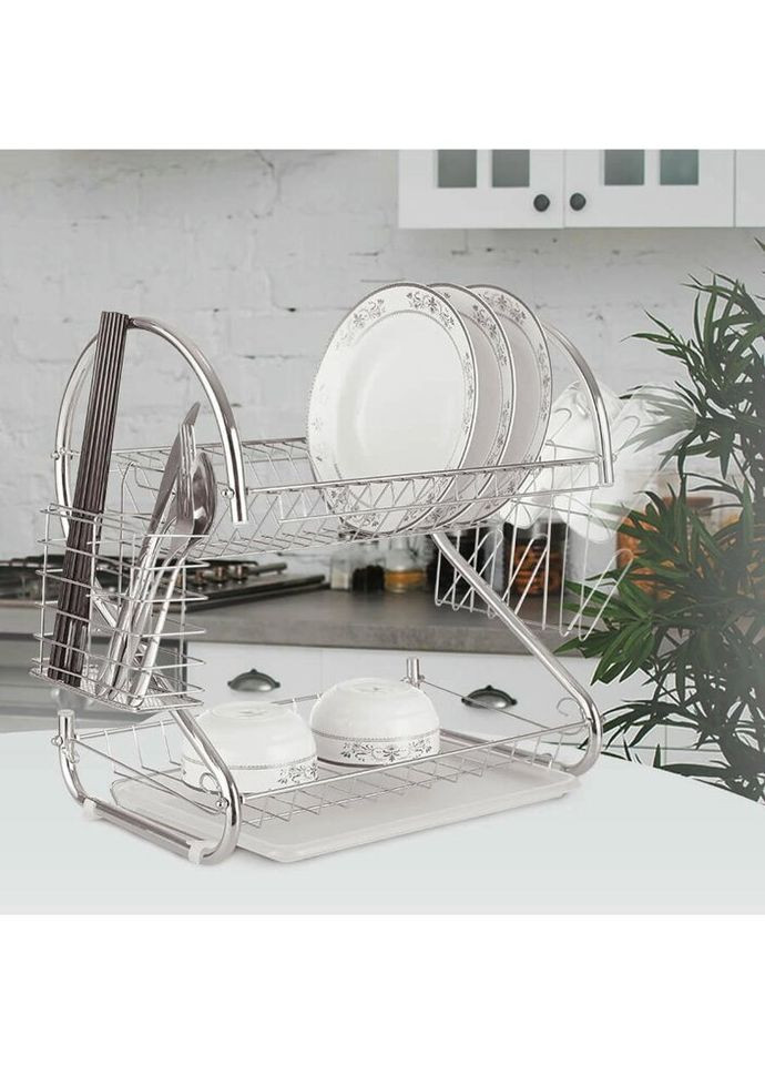 Сушилка для посуды двухуровневая MR-1025-53 53х26,5х39 см серебристая Maestro (324824694)