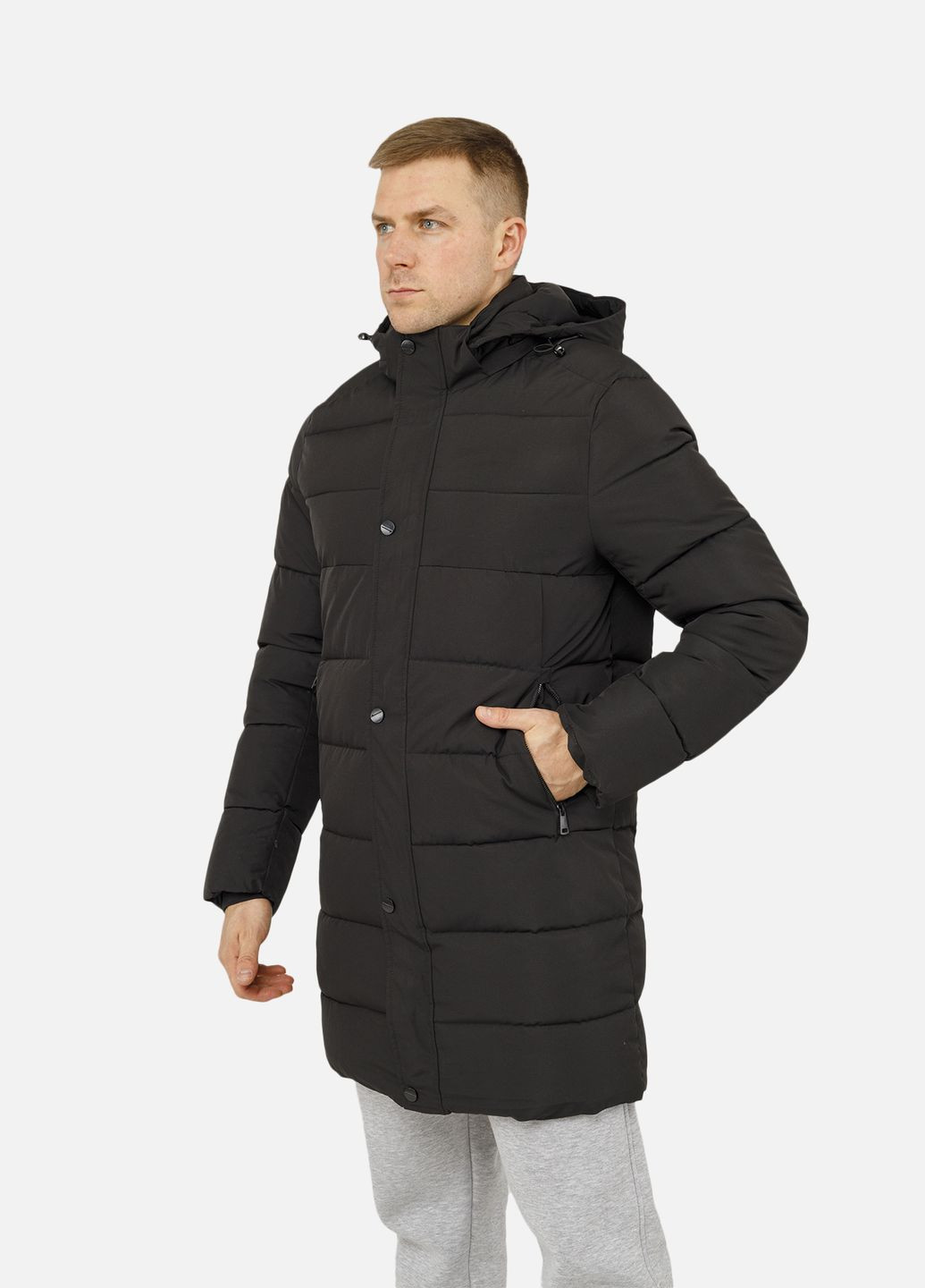 Черная зимняя мужская куртка цвет черный цб-00254612 K.F.G.L.