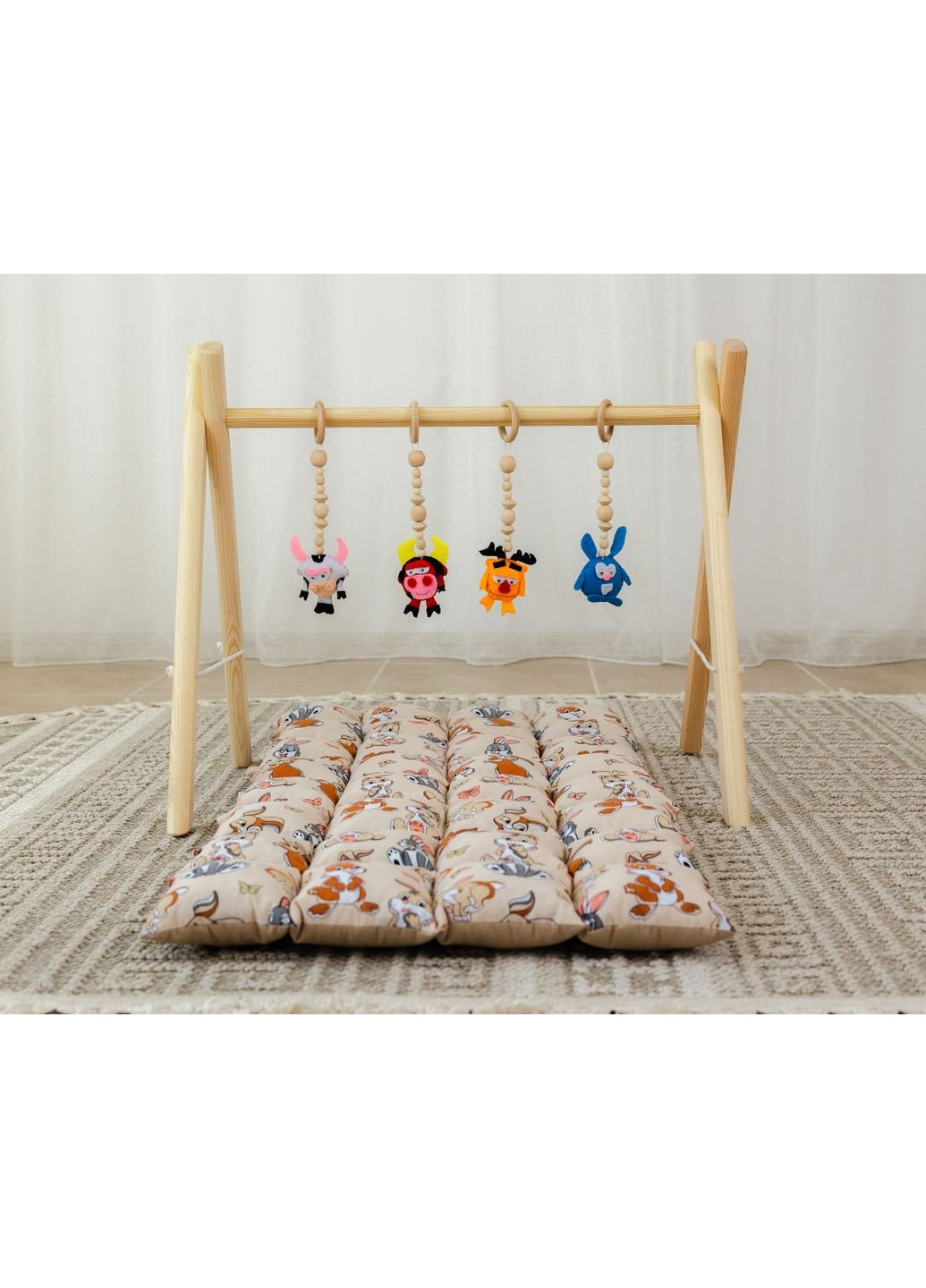 Мобіль дитячий підлоговий Бебі Джим XRMASTER Смішні герої з матрациком Funny rabbits No Brand (350313844)