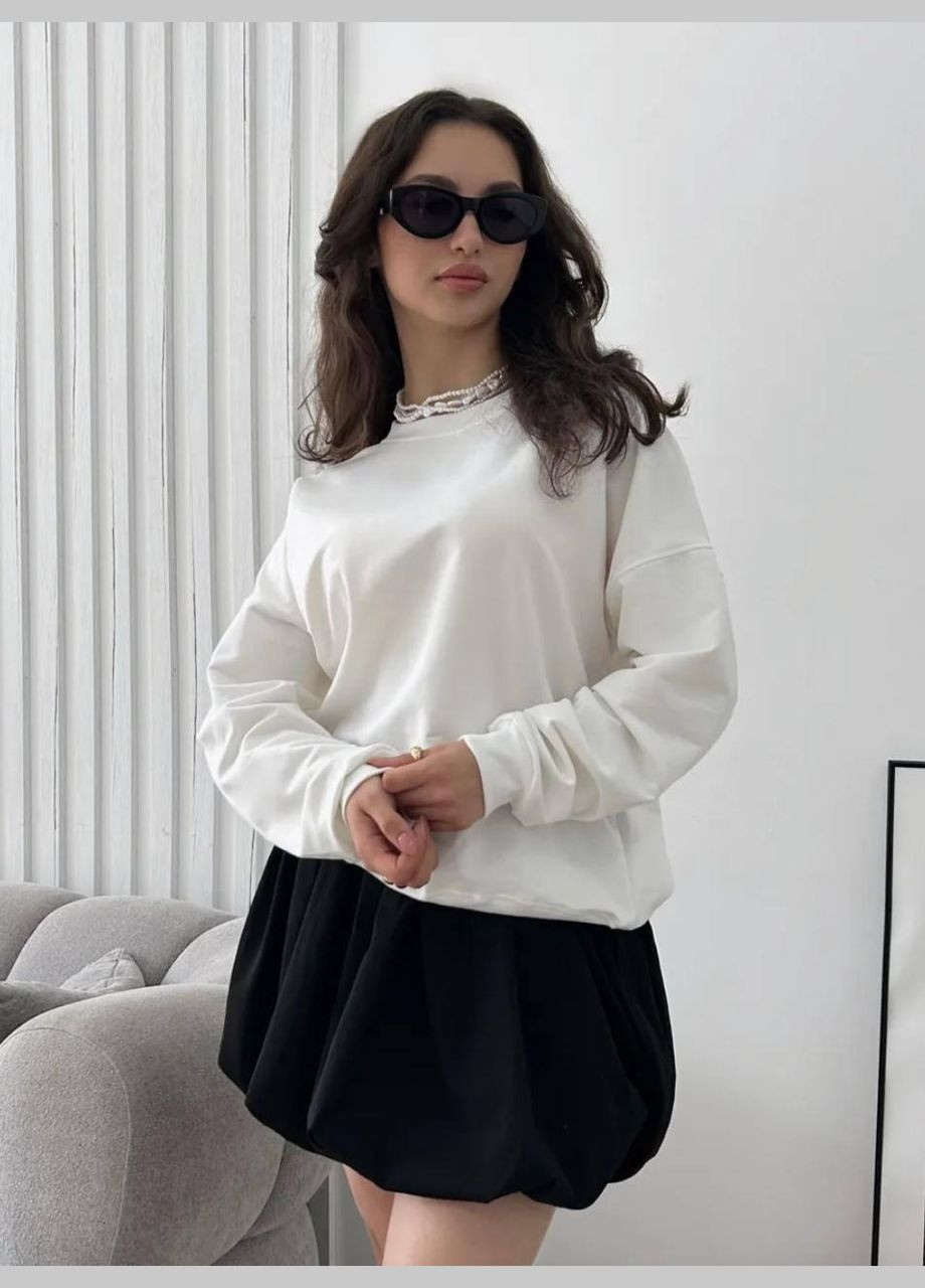 Белый свитшот женский однотонный Style Point однотонный без декора (342075888)