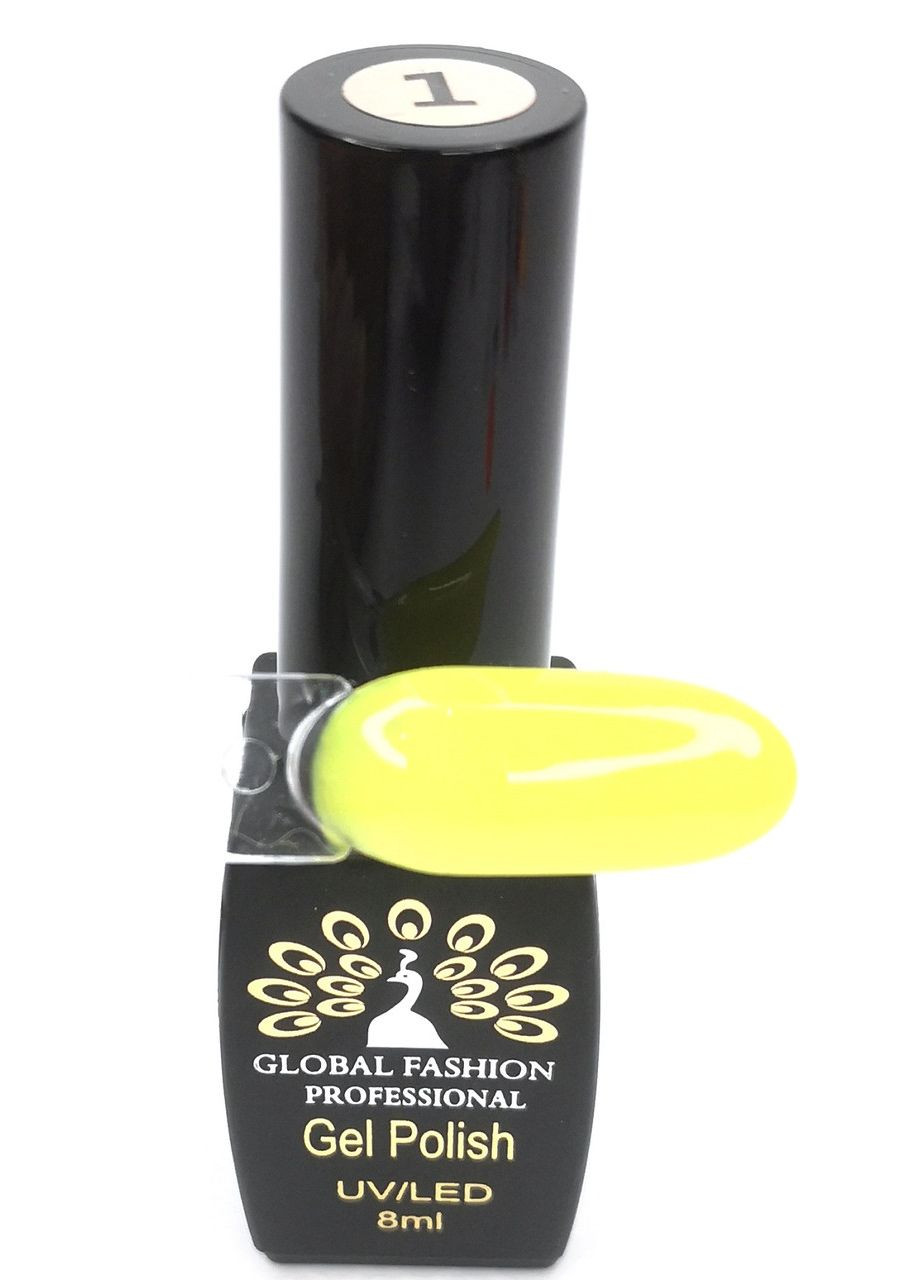 Гель-лак Global № 01 люминесцентный гель-лак 8мл. Global Fashion (297922602)
