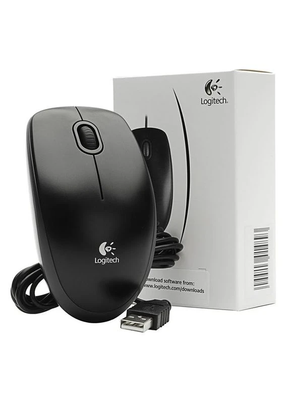 Миша B100 Чорна (910-003357), оптичний сенсор, довжина кабелю 1.8 м Logitech (342399470)