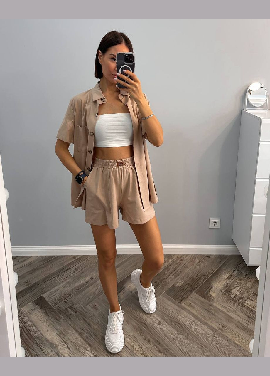 Костюм льон шорти та сорочка No Brand (330173999)