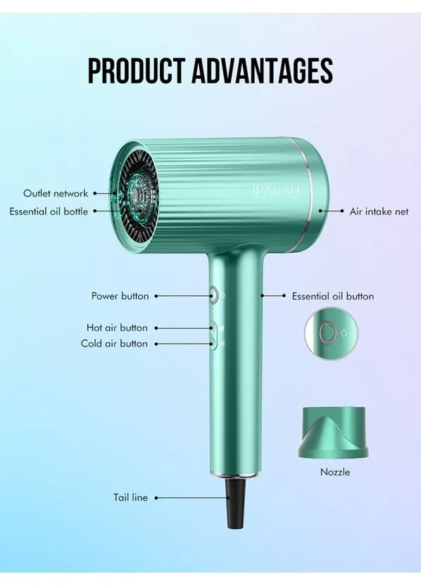 Фен P-300G GREEN 1600 Вт зелений IPARAH (382911463)