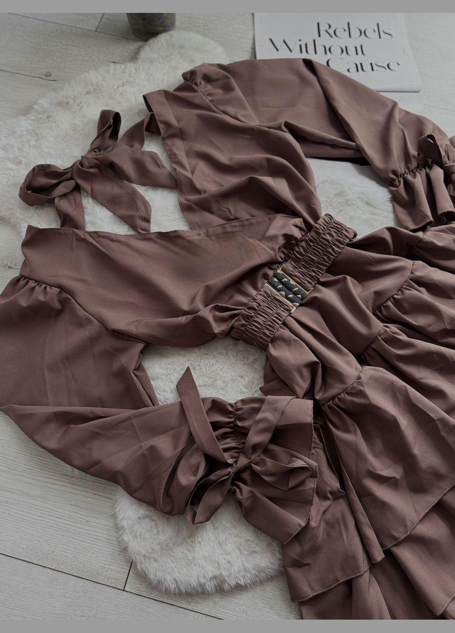 Коричнева святковий сукня No Brand