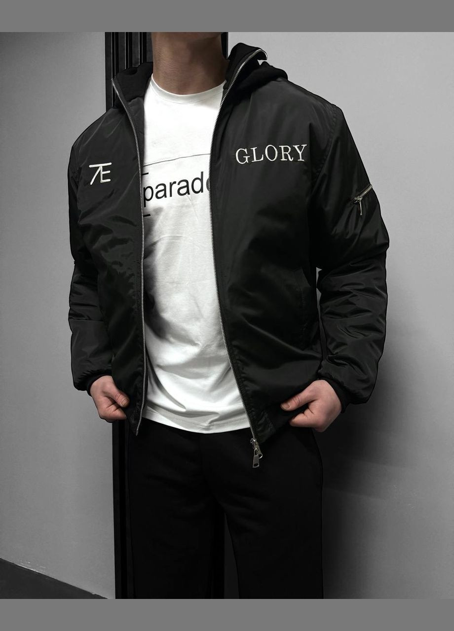 Чорна демісезонна куртка з балаклавою та капюшоном Seventy.Eight