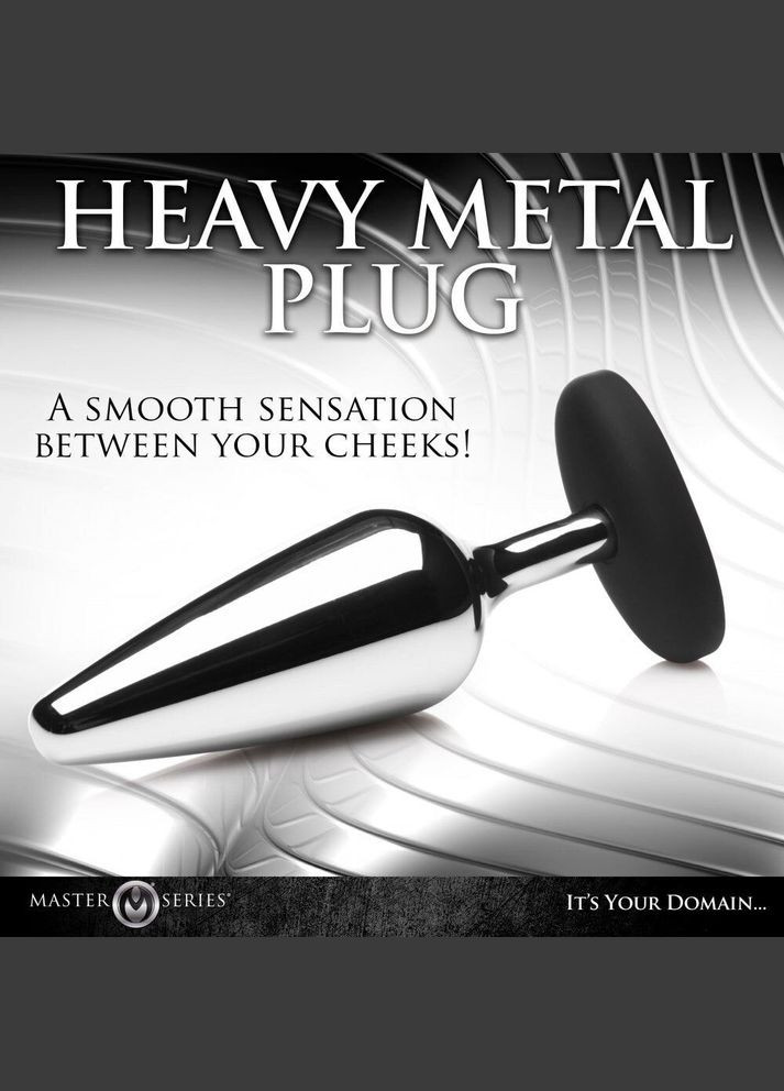 Анальна пробка Butt Slut Metal & Silicone Butt Plug – Silver Master Series (327878335)