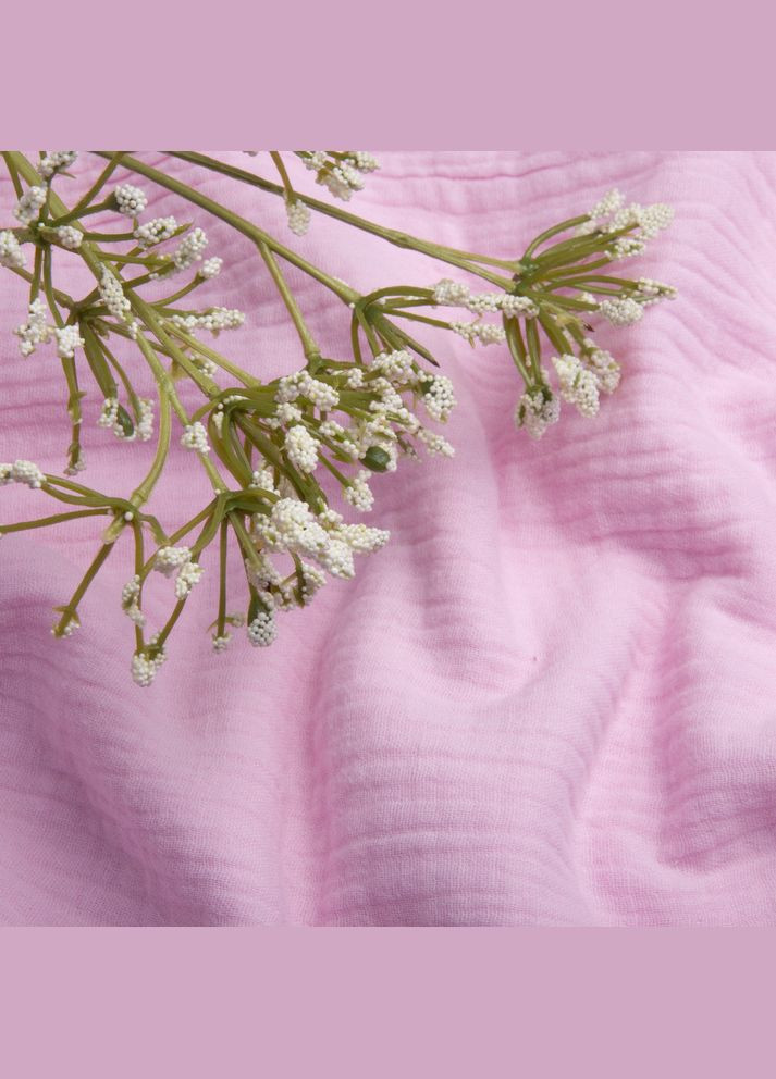 Ткань хлопчатобумажная платье Муслин 135 см, 125 г/м² для платьев, блузок, юбок, халатов, костюмов розовая IDEIA (331333250)