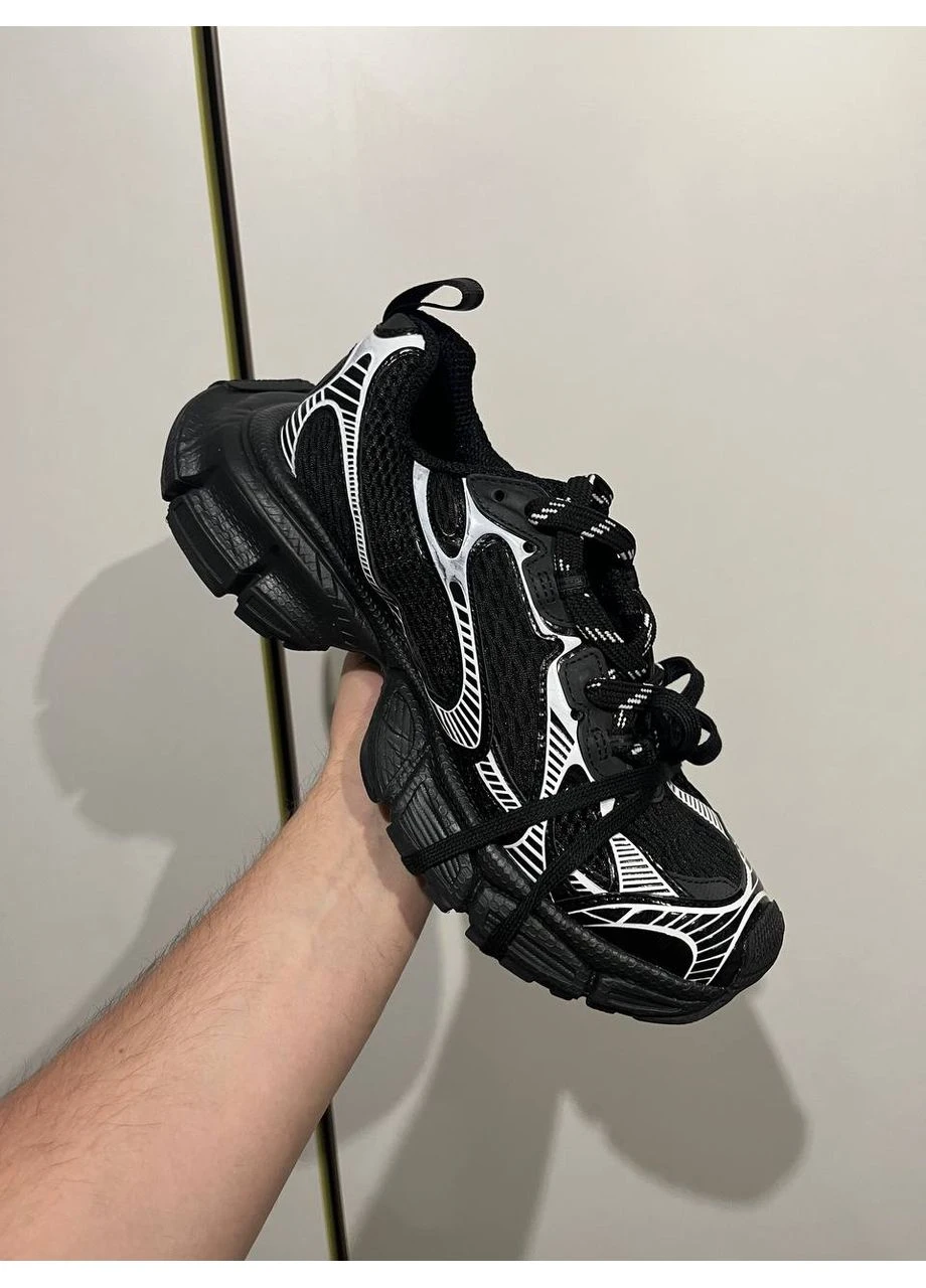 Черные летние кроссовки balenciaga 3хl black premium баленсиага No Brand