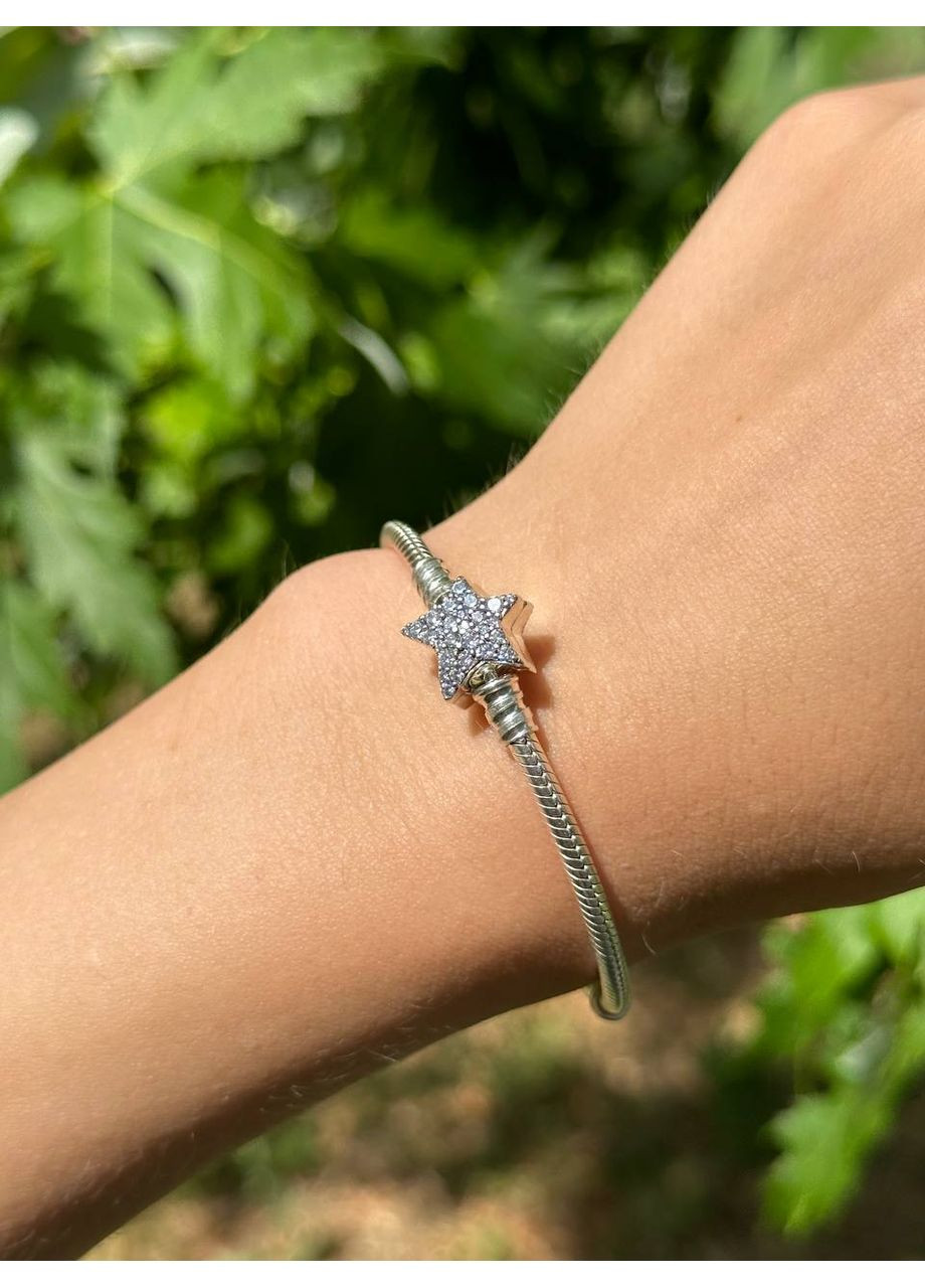 Срібний Браслет Пандора з асиметричною застібкою-зіркою 599639C01 Kabluchka (355347419)