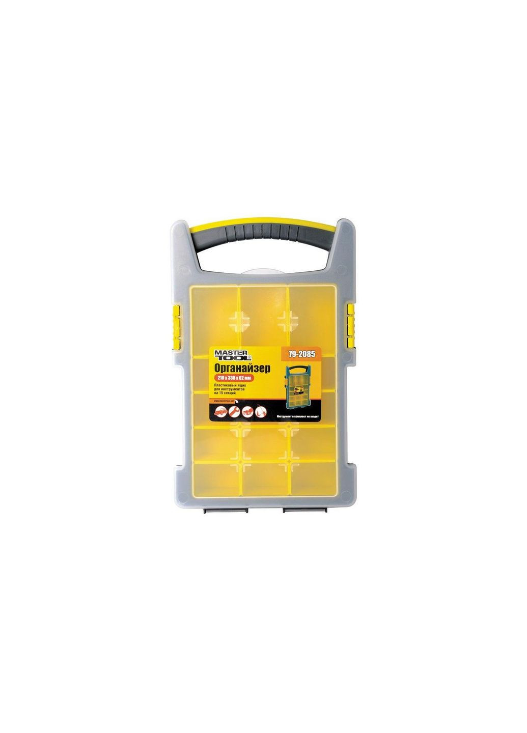Мини-органайзер для крепежа пластиковый ударопрочный 8.5" 210x338x62 мм черный Mastertool (332203676)