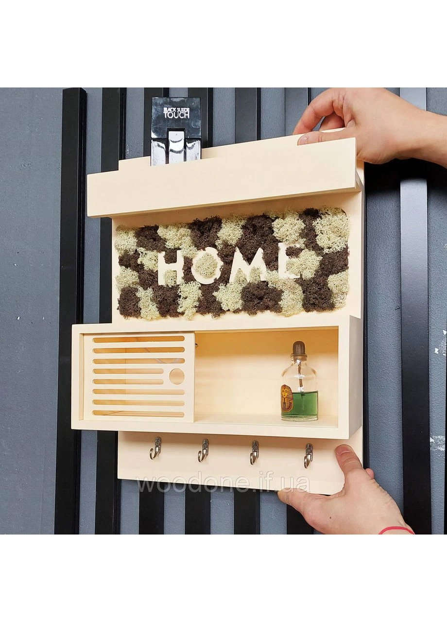 Ключниця з мохом 45х30 см. Бежева Wood One (388843438)