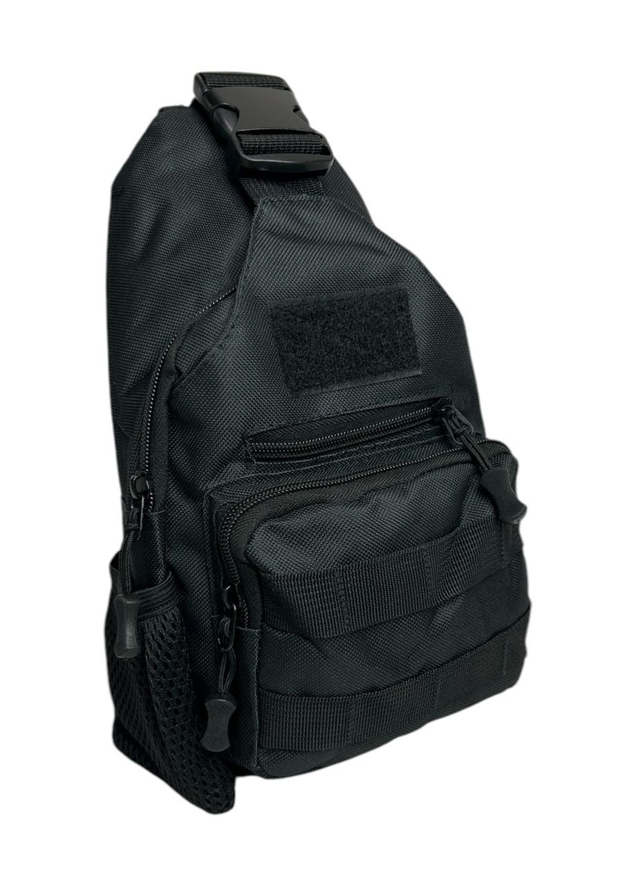 Тактична чоловіча нагрудна сумка з поліестру 0714-1 чорна 38 x 19 x 12 SWAT (367263487)