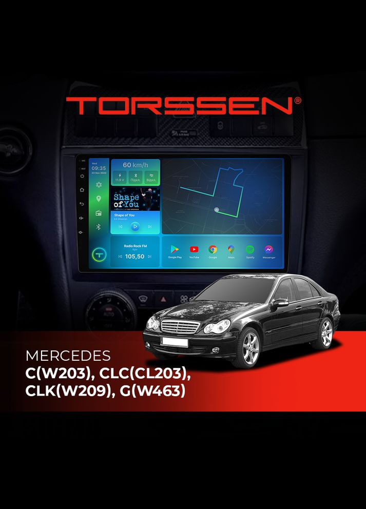 Штатная магнитола Mercedes C(W203), CLC(CL203), CLK(W209), G(W463) FL9 4+64Gb 4G Carplay DSP Torssen (307089197)