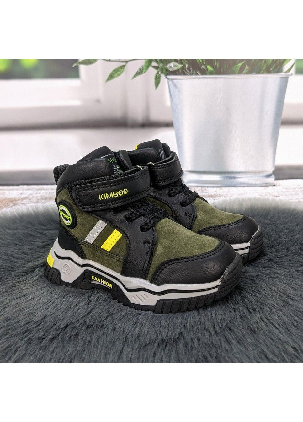 Хаки повседневные осенние ботинки демисезонные для мальчика Kimboo