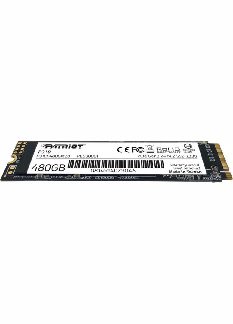 Накопичувач SSD 480GB P310 M.2 2280 PCIe NVMe 3.0 x4 TLC (P310P480GM28) Patriot (336956855)