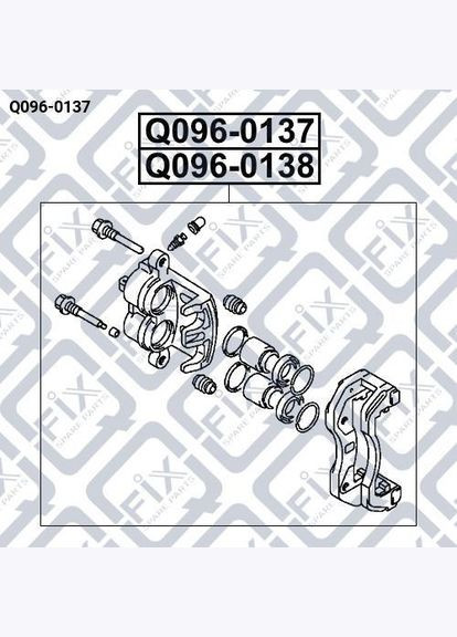 Супорт гальмівний передній лівий Q096-0137 PAJERO SPORT 1999-2008 MB858406 Q-FIX (345737198)