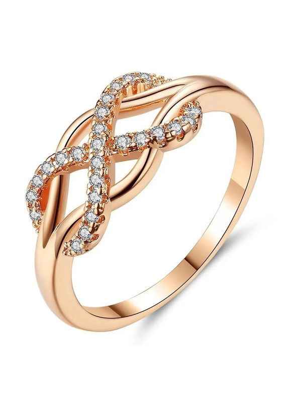 Романтична жіноча каблучка у вигляді нескінченності золотиста р. 18 Fashion Jewelry (285110584)