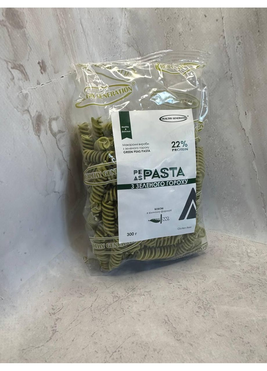 Паста з зеленого гороху Fusilli Healthy Generation, Healthy Generation 300 г No Brand (365820437)