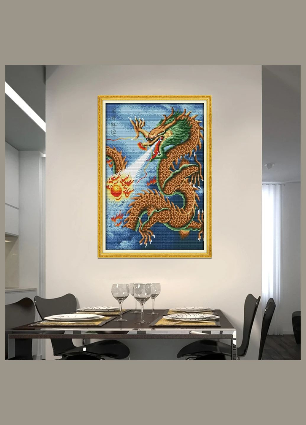 Набір для вишивання за нанесеною на канву схемою "Dragon (2)".AIDA 14CT printed, 36*52 см Joy Sunday (313613517)