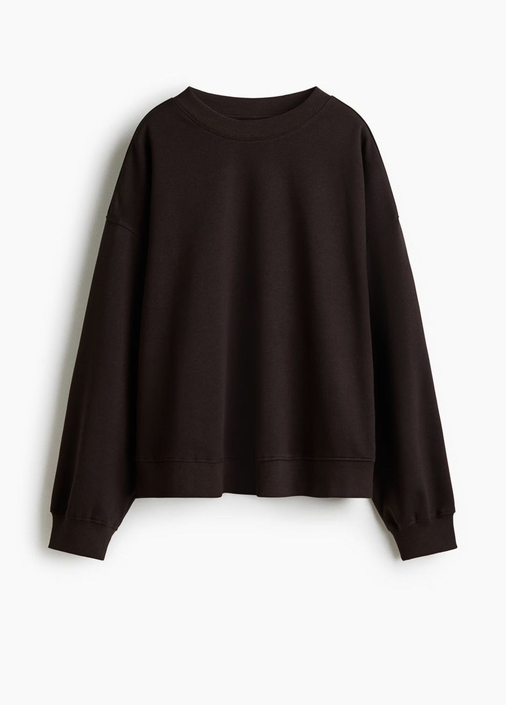 Темно-коричневый свитшот H&M однотонный (367047635)