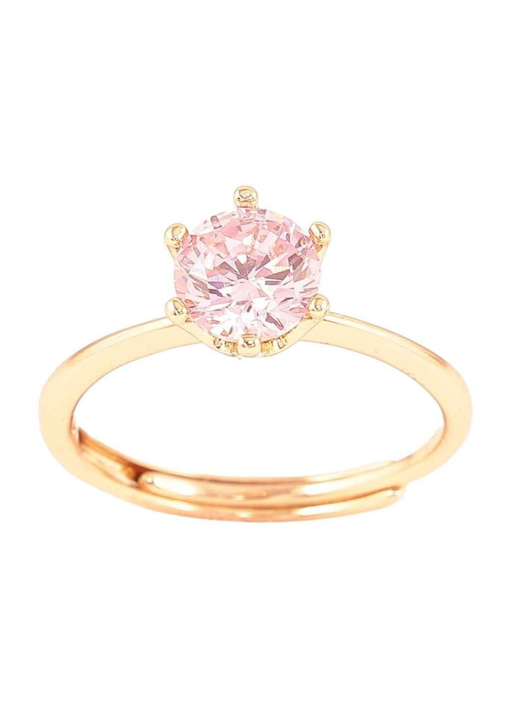 Кольцо Позолота 18K «Розовый фианит, ø 6мм» (261058) р. Xuping Jewelry (356456484)